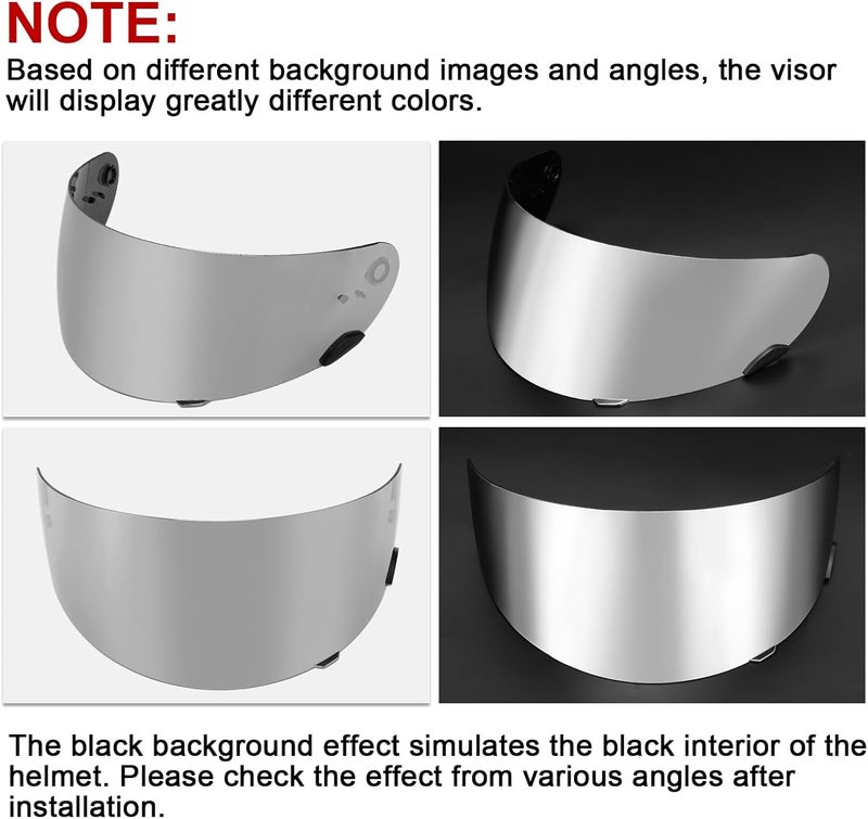 psler Qualifier Visor- Qualifier DLX Helmet Visor Motorcycle Face Shield Accessories Replacement for Bell Qualifier/Star/Vortex/RS-1/Revolver,Silver-Mirror - Image 2